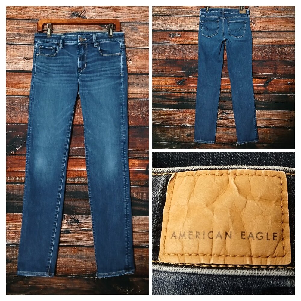 American Eagle Jeans 8 Skinny Mid Rise Blue Denim 2019 Next Level Stretch